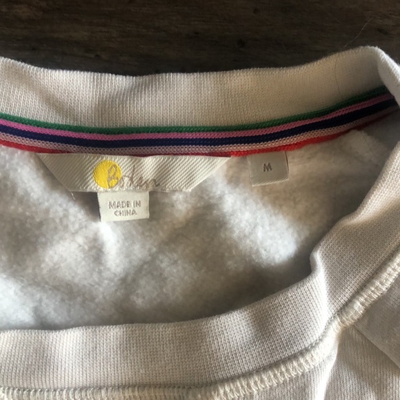 Cute Cream Rainbow Cotton Boden Sweatshirt Size Medium - Picture 2 of 4